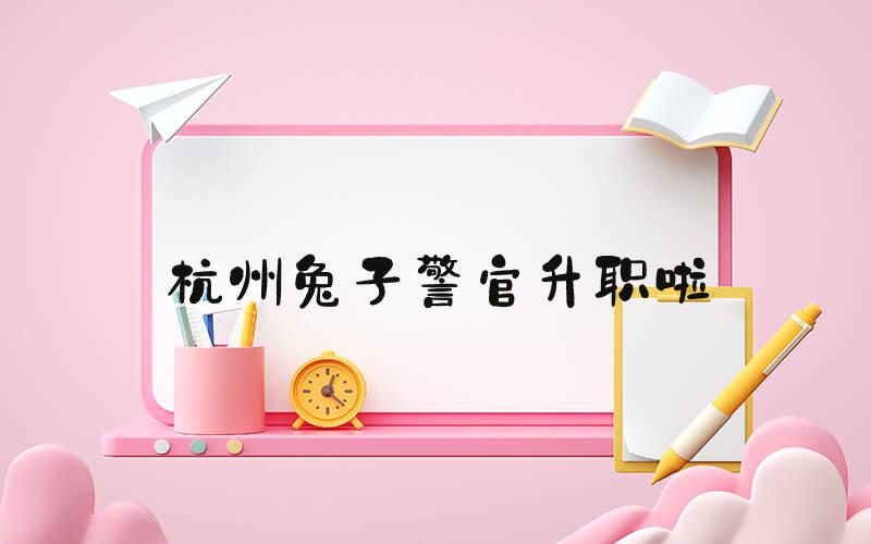 杭州兔子警官升职啦