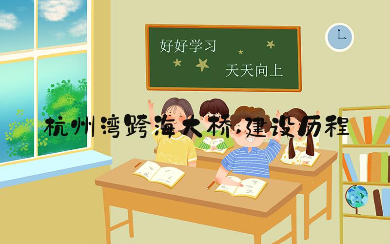 杭州湾跨海大桥 建设历程