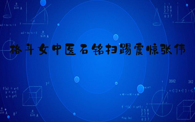 格斗女中医石铭扫踢震惊张伟丽
