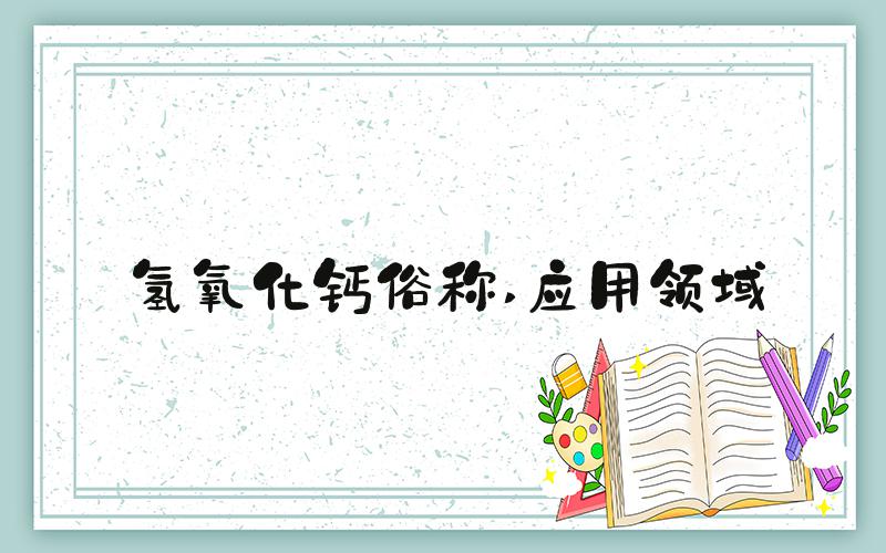 氢氧化钙俗称 应用领域