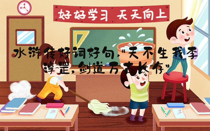 水浒传好词好句 “天不生我李淳罡，剑道万古长存”
