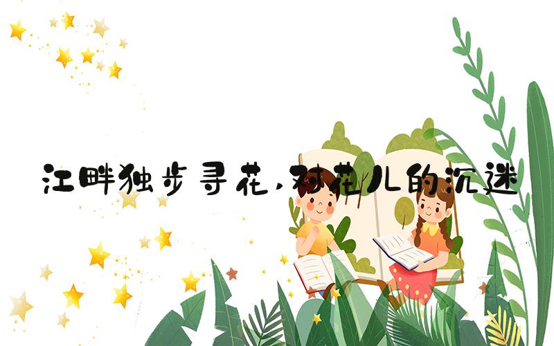 江畔独步寻花 对花儿的沉迷