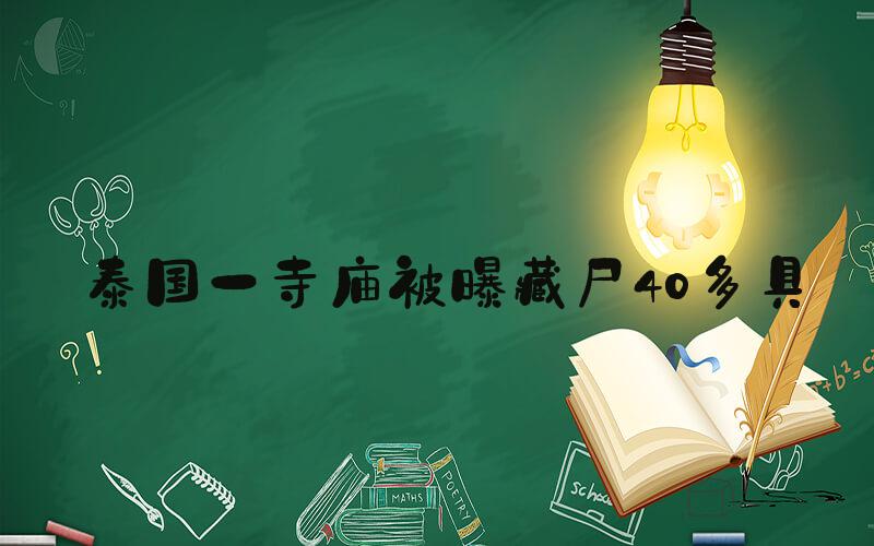 泰国一寺庙被曝藏尸40多具