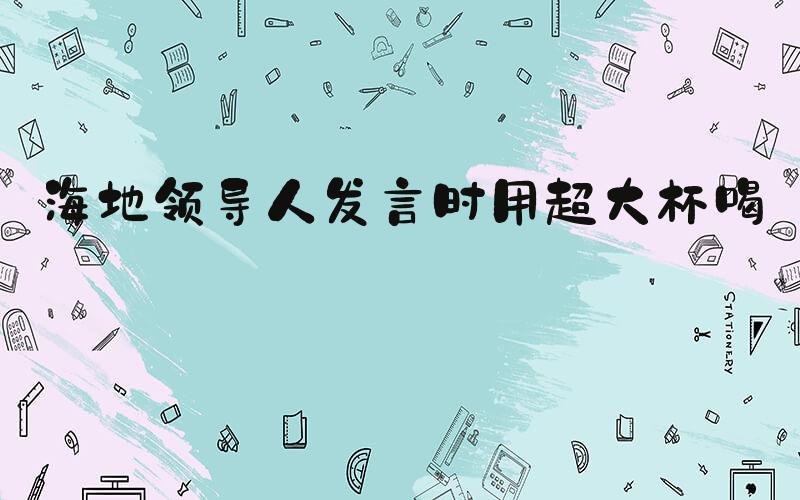 海地领导人发言时用超大杯喝水