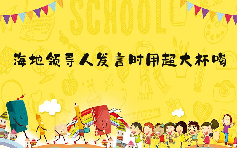 海地领导人发言时用超大杯喝水