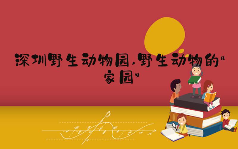 深圳野生动物园 野生动物的“家园”