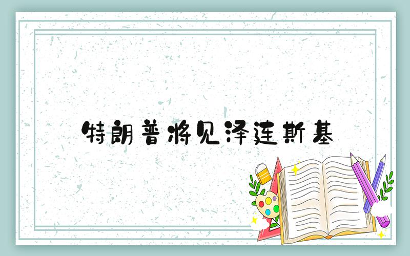 特朗普将见泽连斯基