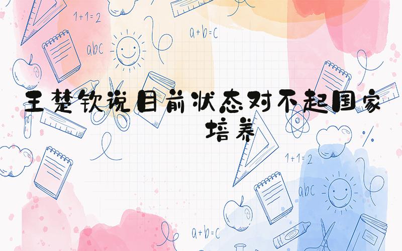 王楚钦说目前状态对不起国家队培养