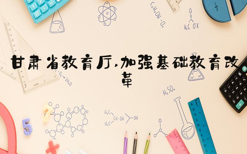甘肃省教育厅 加强基础教育改革
