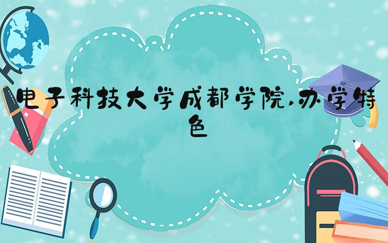 电子科技大学成都学院 办学特色