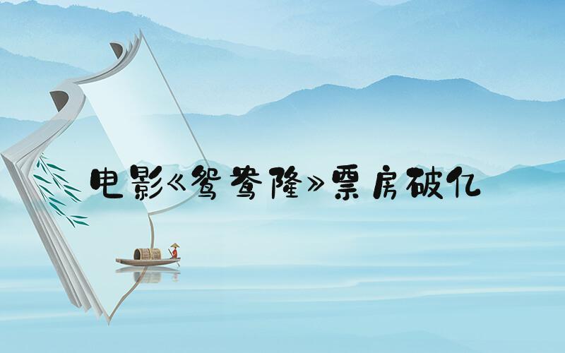 电影《鸳鸯楼》票房破亿