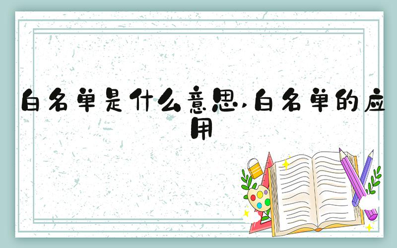 白名单是什么意思 白名单的应用