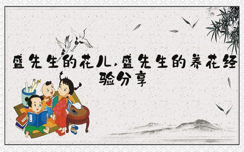 盛先生的花儿 盛先生的养花经验分享
