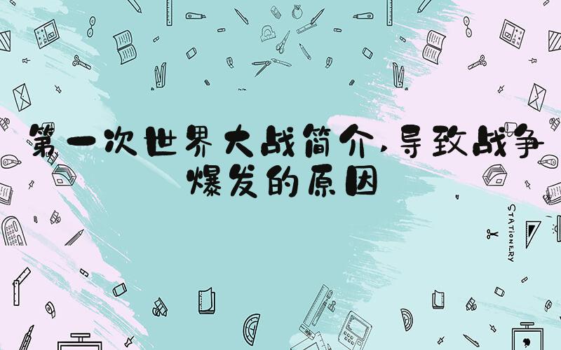 第一次世界大战简介 导致战争爆发的原因