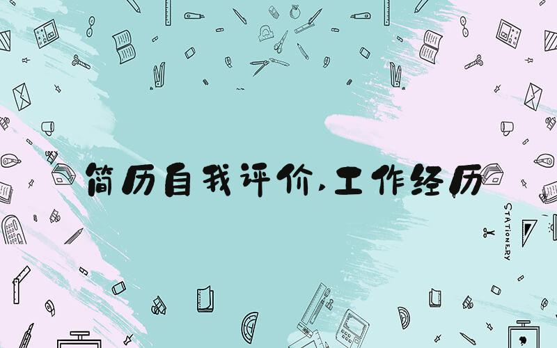 简历自我评价 工作经历