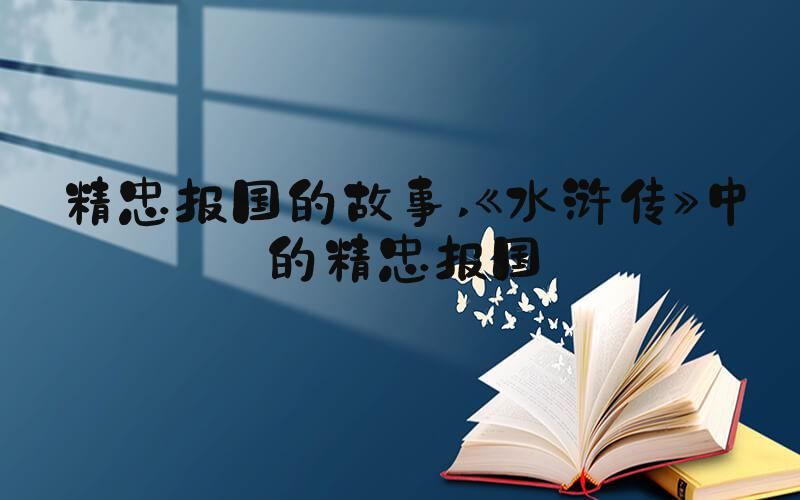 精忠报国的故事 《水浒传》中的精忠报国