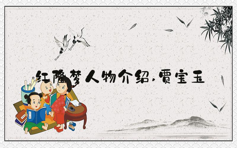 红楼梦人物介绍 贾宝玉