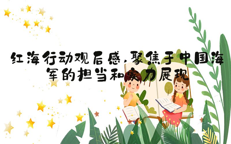 红海行动观后感 聚焦于中国海军的担当和实力展现