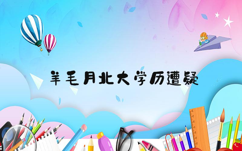 羊毛月北大学历遭疑