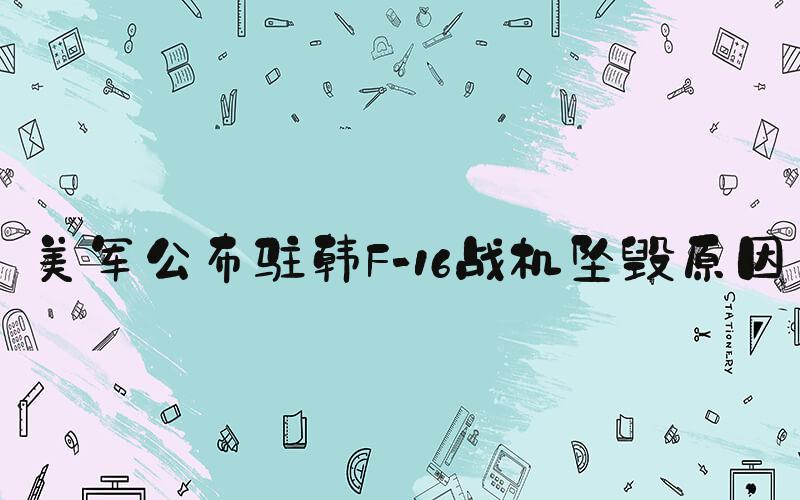 美军公布驻韩F-16战机坠毁原因