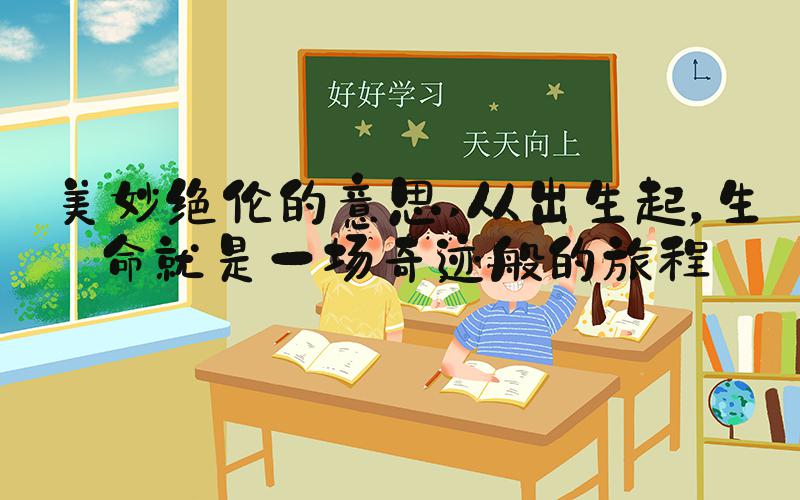 美妙绝伦的意思 从出生起，生命就是一场奇迹般的旅程