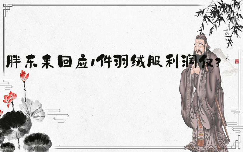 胖东来回应1件羽绒服利润仅3毛