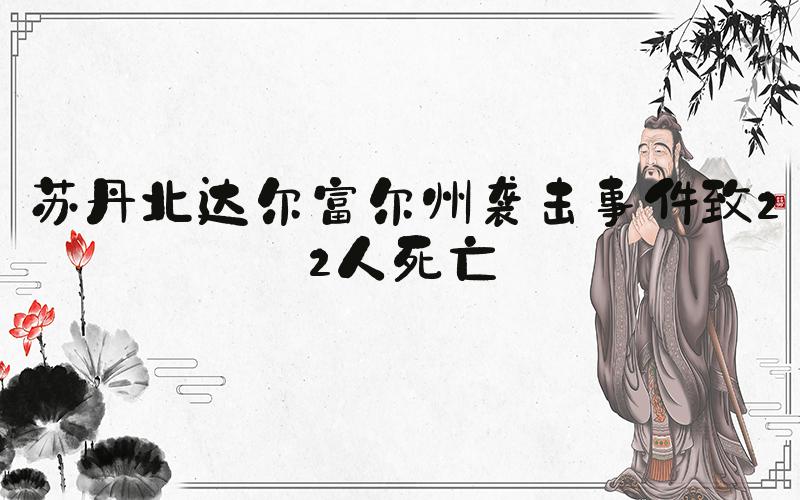 苏丹北达尔富尔州袭击事件致22人死亡