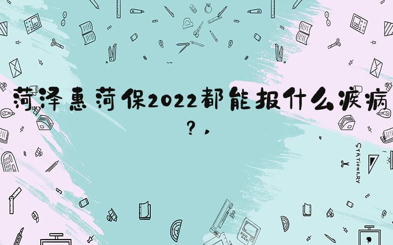 菏泽惠菏保2022都能报什么疾病？ 