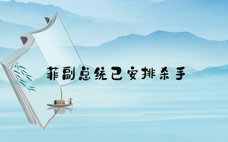 菲副总统已安排杀手