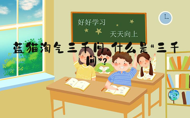 蓝猫淘气三千问 什么是“三千问”？