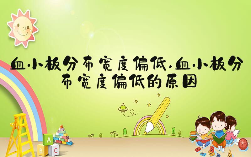 血小板分布宽度偏低 血小板分布宽度偏低的原因