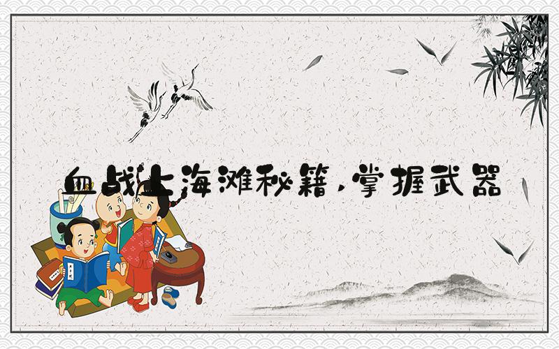 血战上海滩秘籍 掌握武器