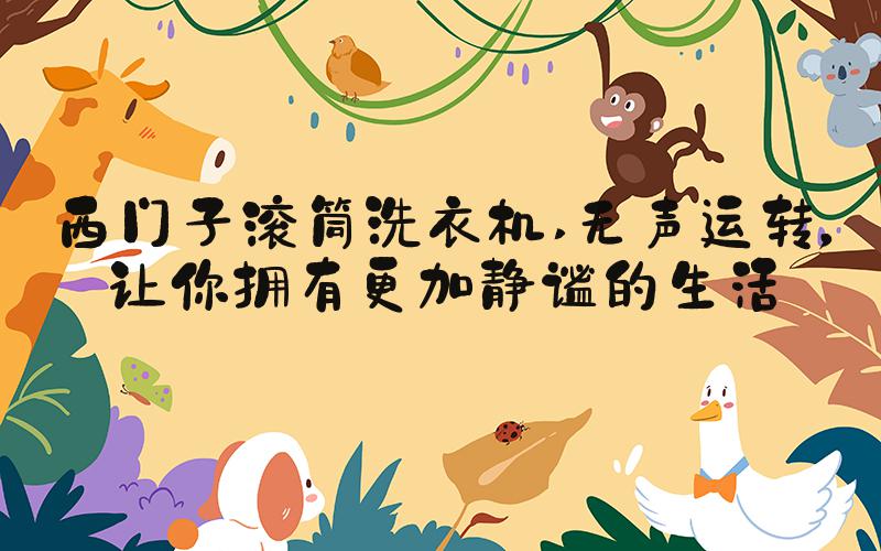 西门子滚筒洗衣机 无声运转，让你拥有更加静谧的生活