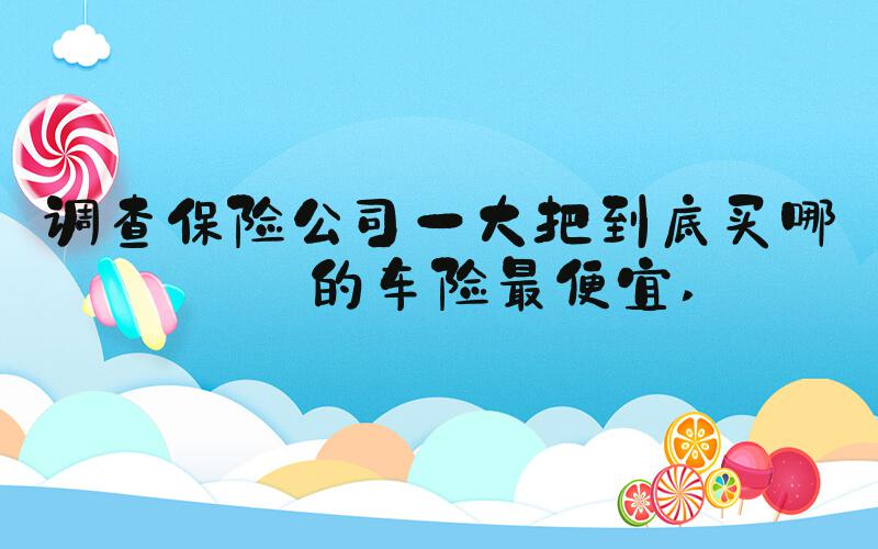 调查保险公司一大把到底买哪家的车险最便宜 