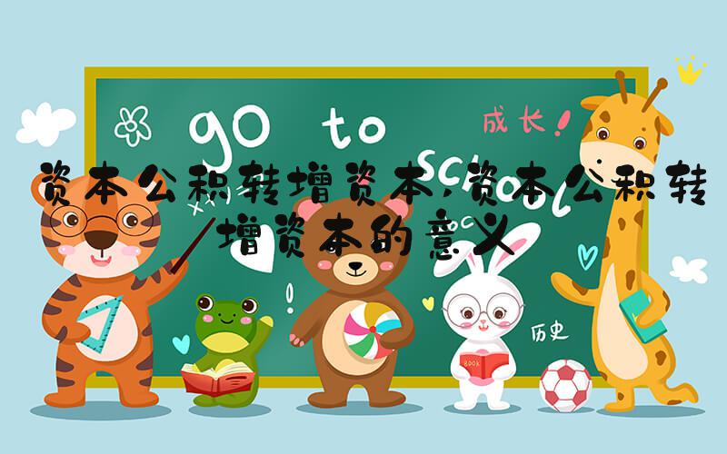 资本公积转增资本 资本公积转增资本的意义