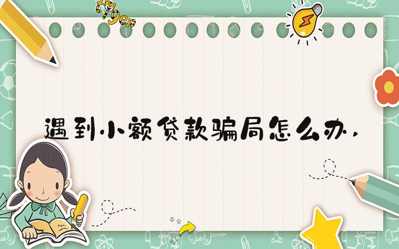 遇到小额贷款骗局怎么办 