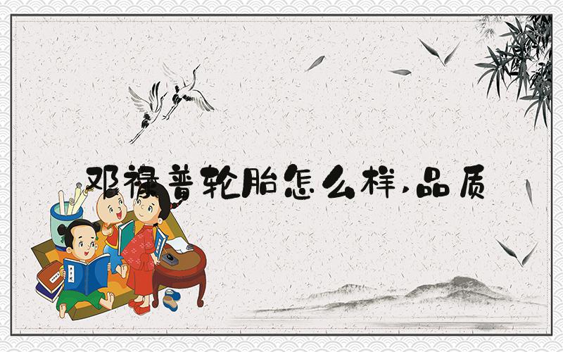 邓禄普轮胎怎么样 品质
