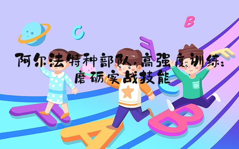 阿尔法特种部队 高强度训练：磨砺实战技能