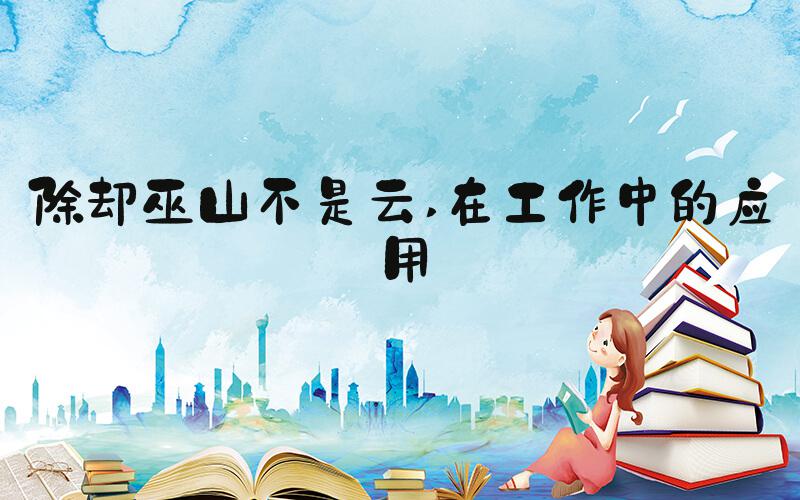 除却巫山不是云 在工作中的应用