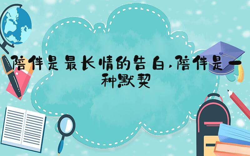 陪伴是最长情的告白 陪伴是一种默契