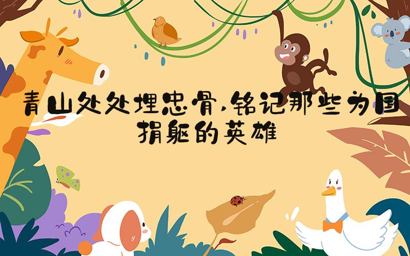 青山处处埋忠骨 铭记那些为国捐躯的英雄