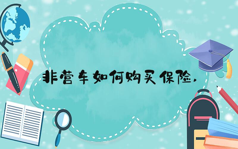 非营车如何购买保险 