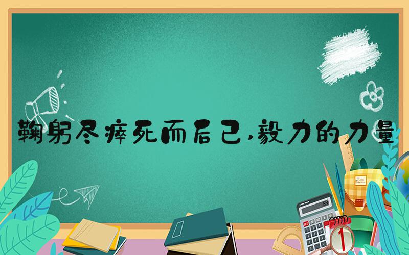 鞠躬尽瘁死而后已 毅力的力量