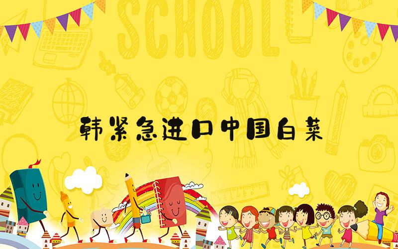 韩紧急进口中国白菜