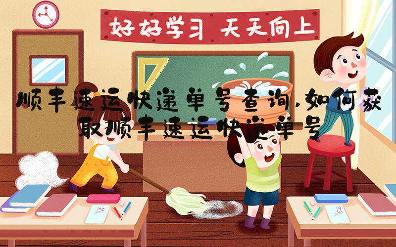 顺丰速运快递单号查询 如何获取顺丰速运快递单号