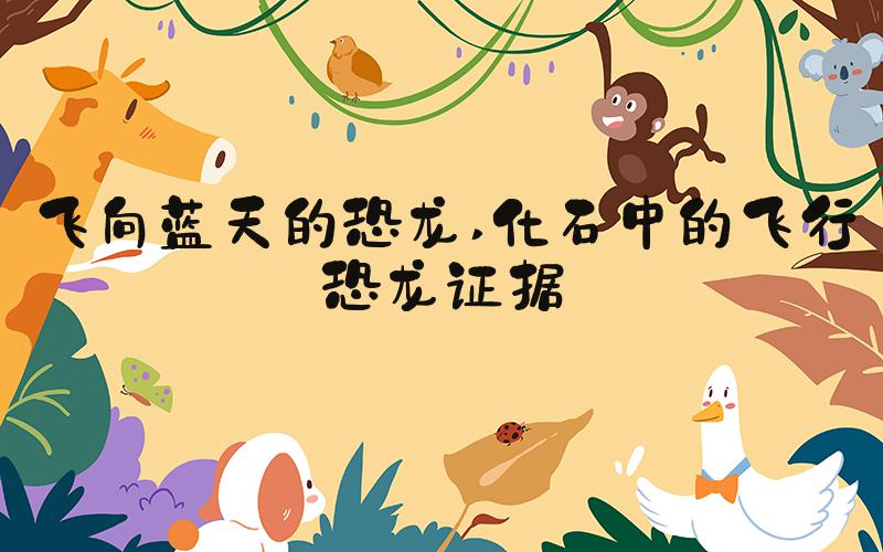 飞向蓝天的恐龙 化石中的飞行恐龙证据