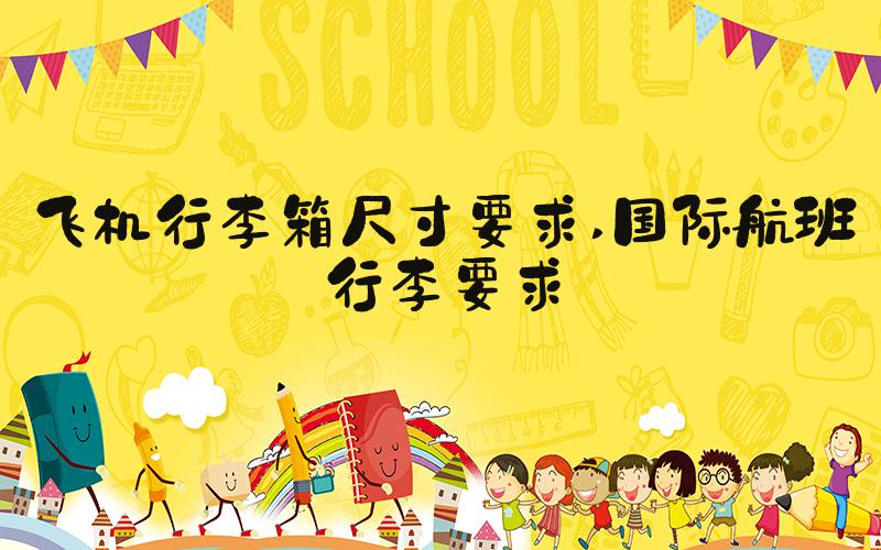 飞机行李箱尺寸要求 国际航班行李要求