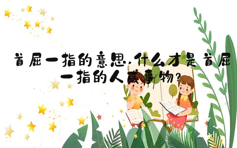 首屈一指的意思 什么才是首屈一指的人或事物？