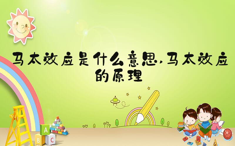 马太效应是什么意思 马太效应的原理