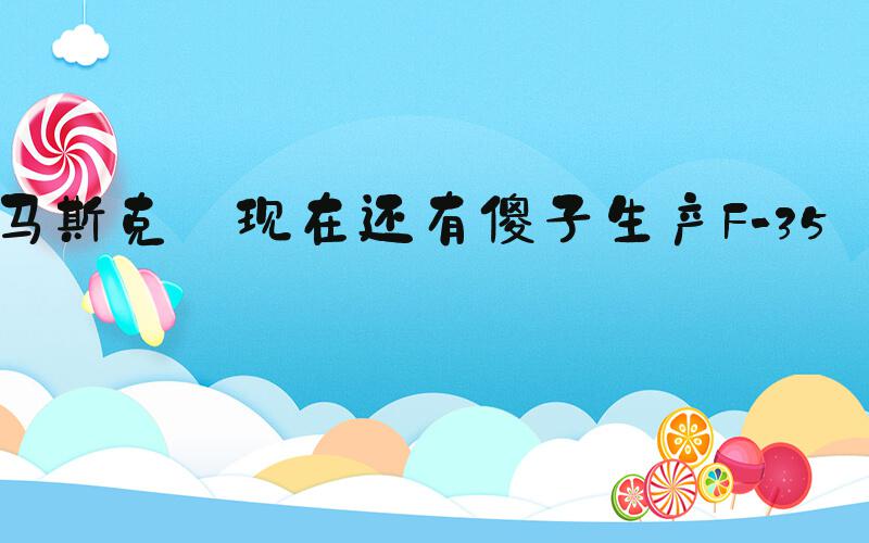 马斯克:现在还有傻子生产F-35呢